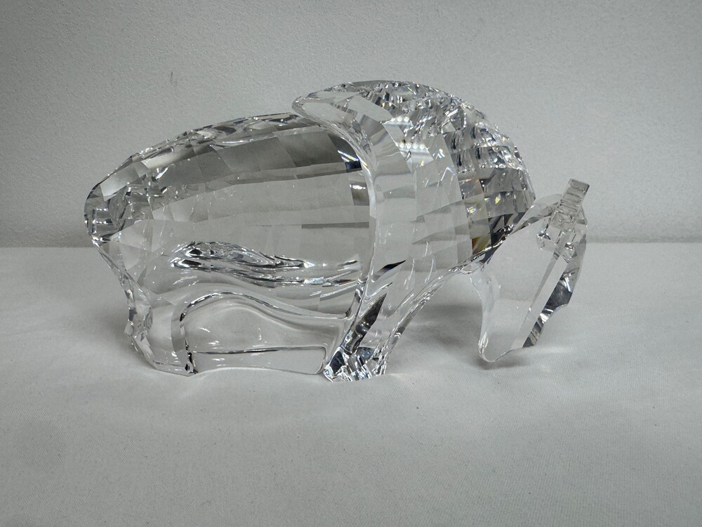 Swarovski Crystal Buffalo Figurine Clear Faceted Crystal Collectible- 624598